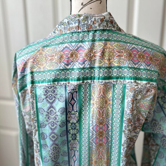 Victoria's Secret Colorful Pasiley Printed Long-Sleeved Sleep/Night Top - Picture 8 of 8